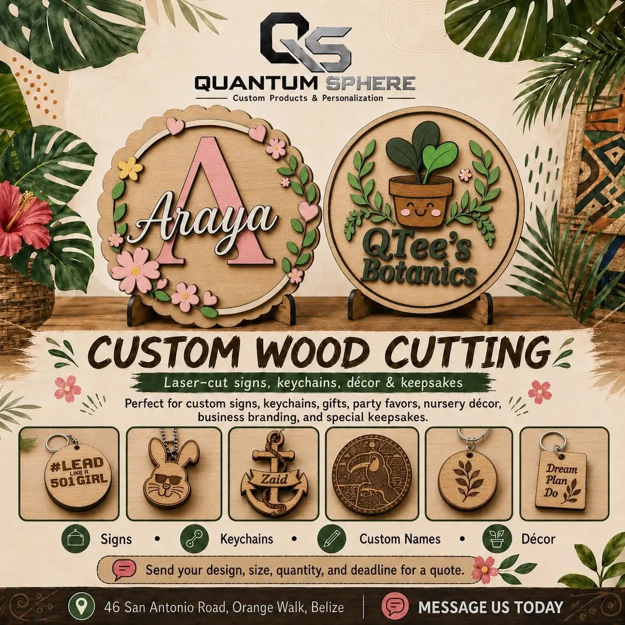 Custom Wood Cutting & Laser-Cut Designs by Quantum Sphere